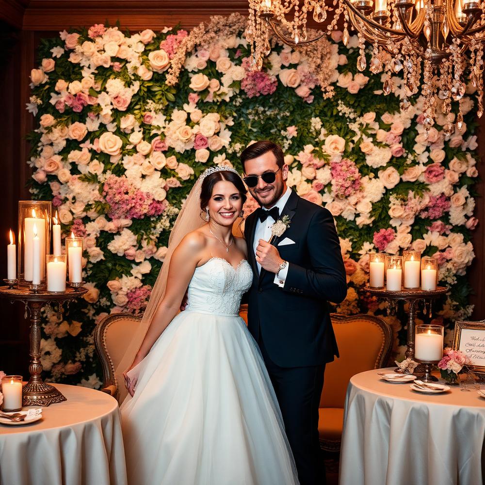 Long Island wedding magic ✨ Floral wall + sparklers = unforgettable prints. #nycphotobooth